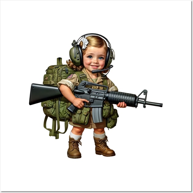 The Little Girl and a Toy Gun Wall Art by Rawlifegraphic